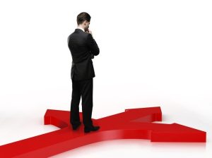 man with three options