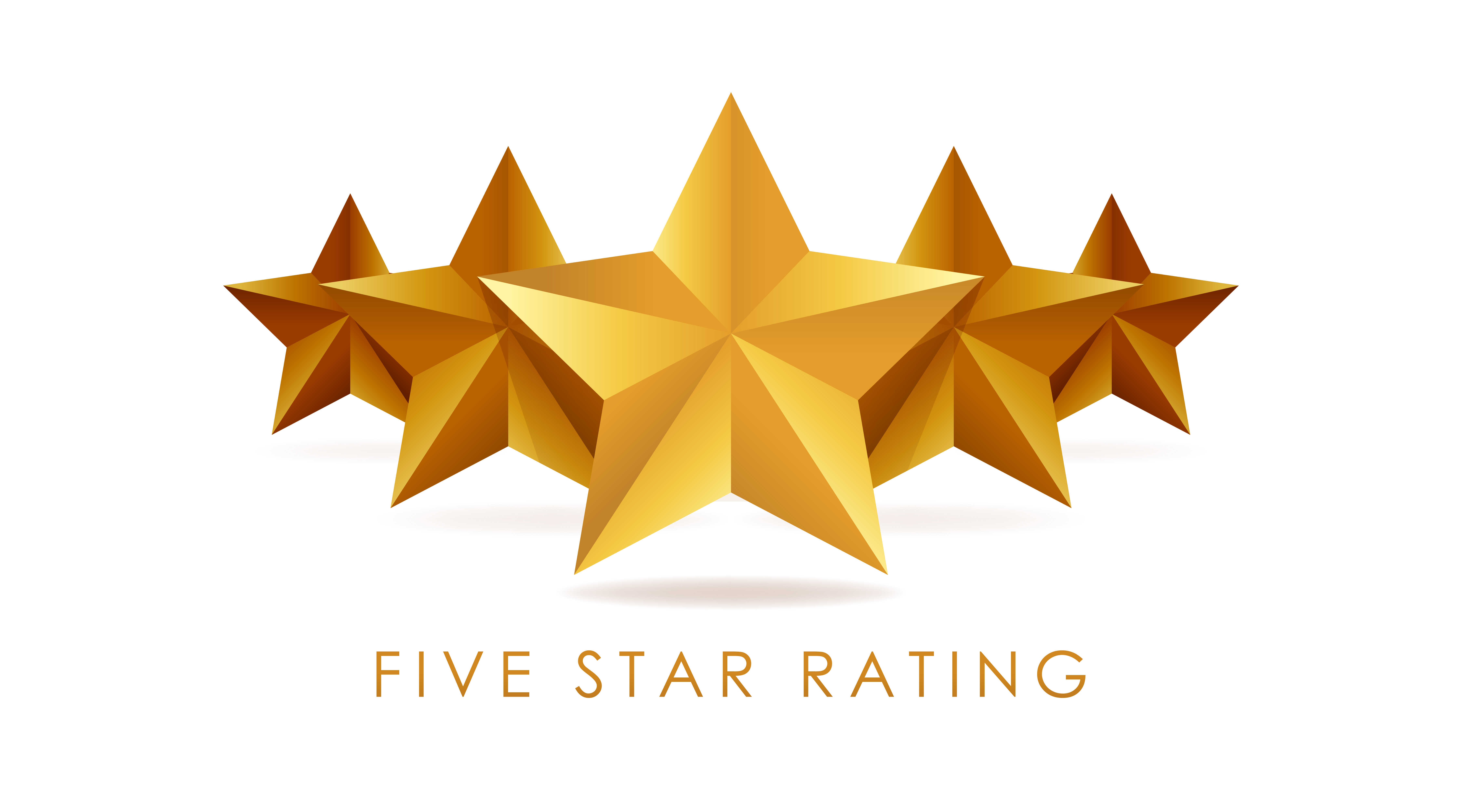 Five golden rating star vector illustration in white background - St